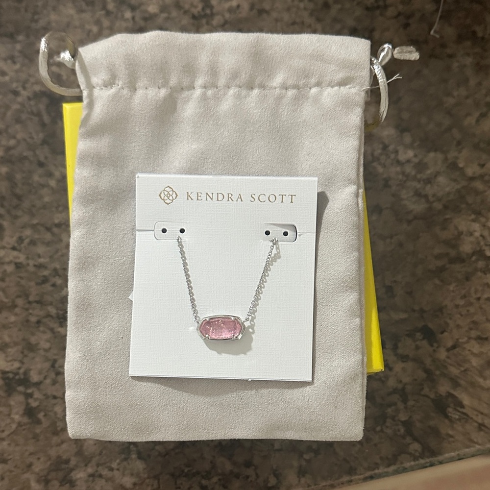 LIMITED EDITION 2024 Kendra Scott Silver Necklace with Pink Stone